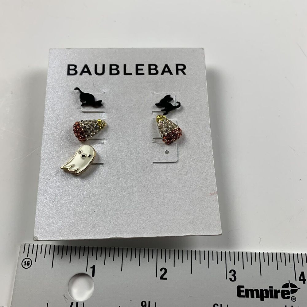 Baublebar Women's Halloween Ghost, Candy Corn, Black Cat Stud Earrings - Lot